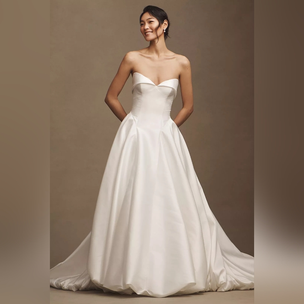 SOLD Jenny Yoo Classic White Strapless Wedding Dress